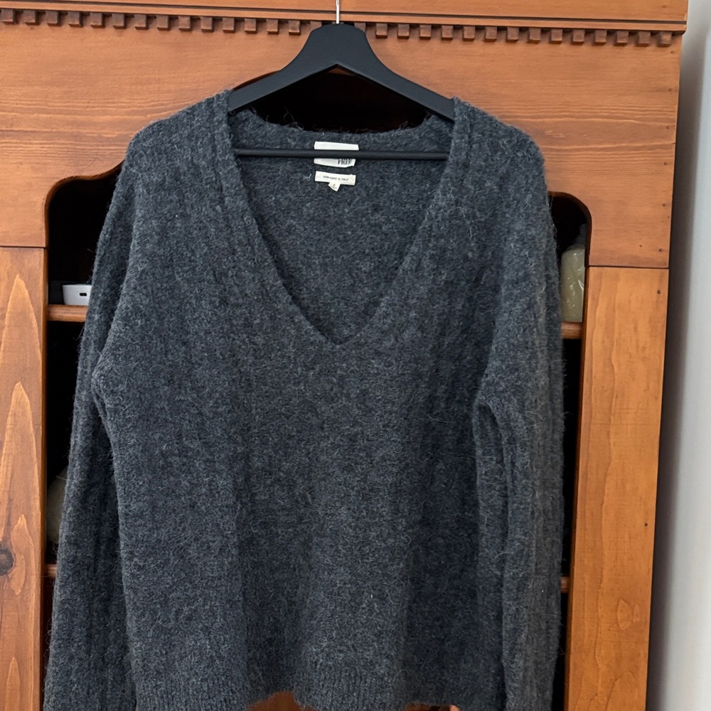 Wilfred Charcoal V-Neck Sweater